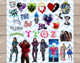 Seacord High & Auradon Prep Clipart-Set - Nachkommen + Zombies inspiriertes Bündel