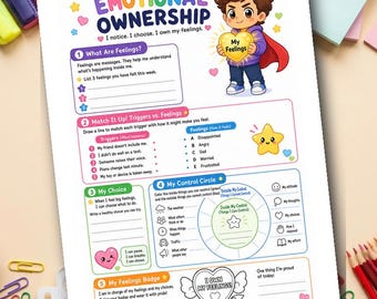 My Feelings Belong to Me | Emotional Ownership Worksheet | SEL for Kids | Grades 1-3 | Printable