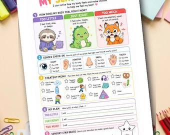 My Sensory Choices Worksheet | OT Resource for Kids | Sensory Processing Activity | Grades K-3