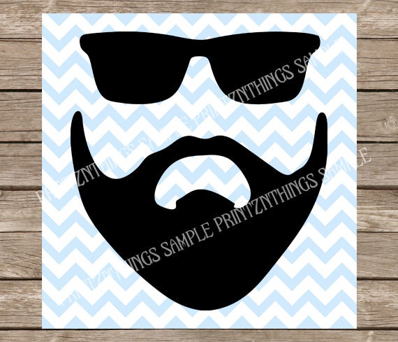 Download Beard SVG Manly Beard Sunglasses Father's Day PNG File | Etsy