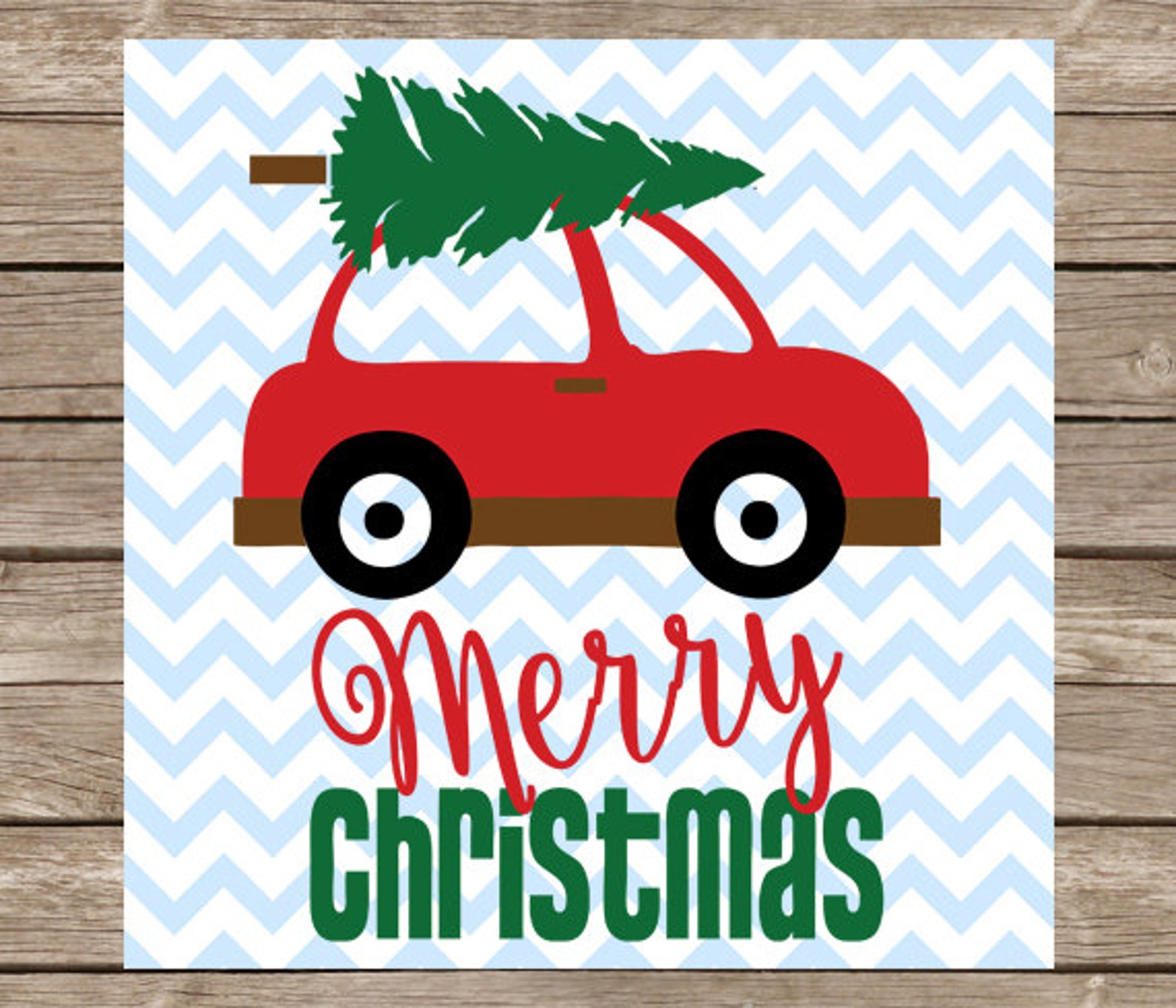 Christmas Car svg cut file vinyl decal vector Christmas tree Etsy