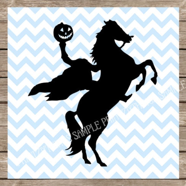 Headless Horseman SVG - Sleepy Hollow Inspired Printable Stencil Design