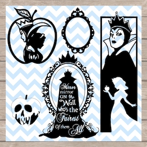 Evil Queen Snow White & Magic Mirror SVG Combo Bundle | Poison Apple and Magic Mirror Bundle Pack