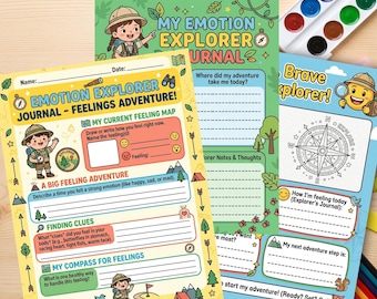 Printable Feelings Journal Kids | Emotion Regulation Worksheet | SEL Activity for Children | Big Feelings Workbook Therapist Tool Counselor