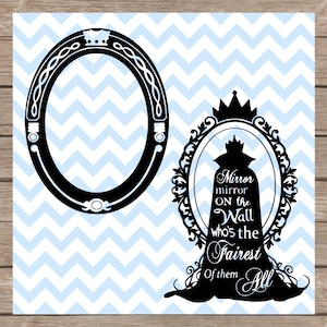 Magic Mirror SVG Evil Queen Mirror Frame Snow White Cutting Files Cricut Silhouette Graphic Files