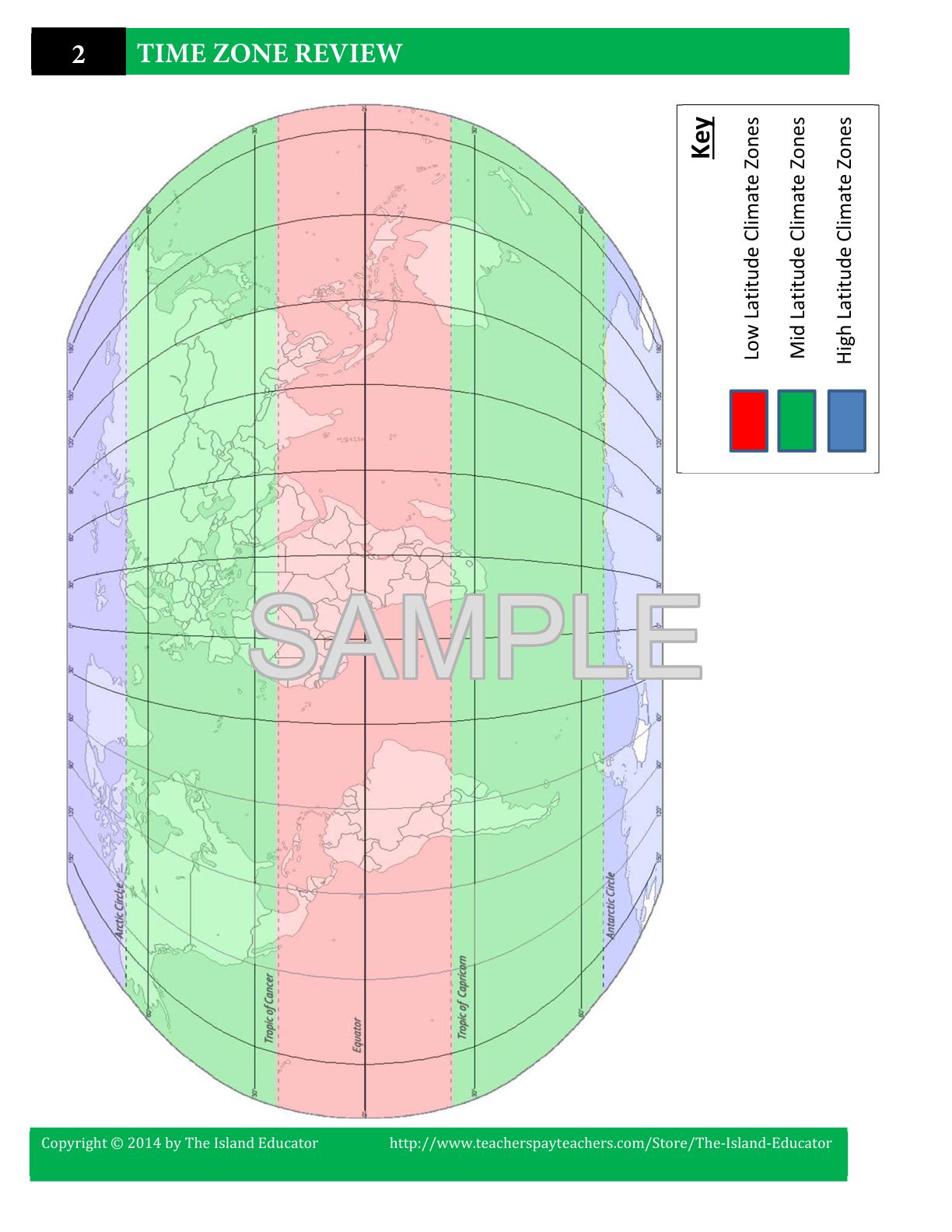 World Time Zones Worksheet | Time Zone Map, Time Conversion, Longitude ...