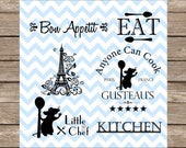 Ratatouille svg Little Chef French Cooking svg Paris French Cuisine SVG Bundle Kitchen Decor SVG and PNG File
