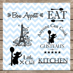 Ratatouille SVG Little Chef French Cooking SVG Paris French Cuisine SVG bundel keukendecor SVG- en png-bestand