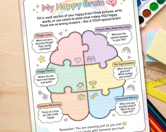 Kids Feelings Worksheet Printable | Emotional Regulation Activity | Therapy & Counseling Resource | SEL Reflection Page