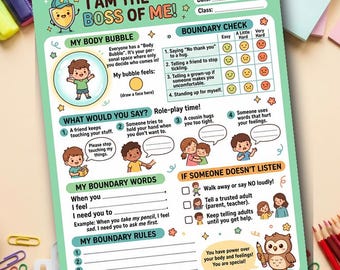 Social Skills Worksheet | Boundaries | SEL Printable | Personal Space