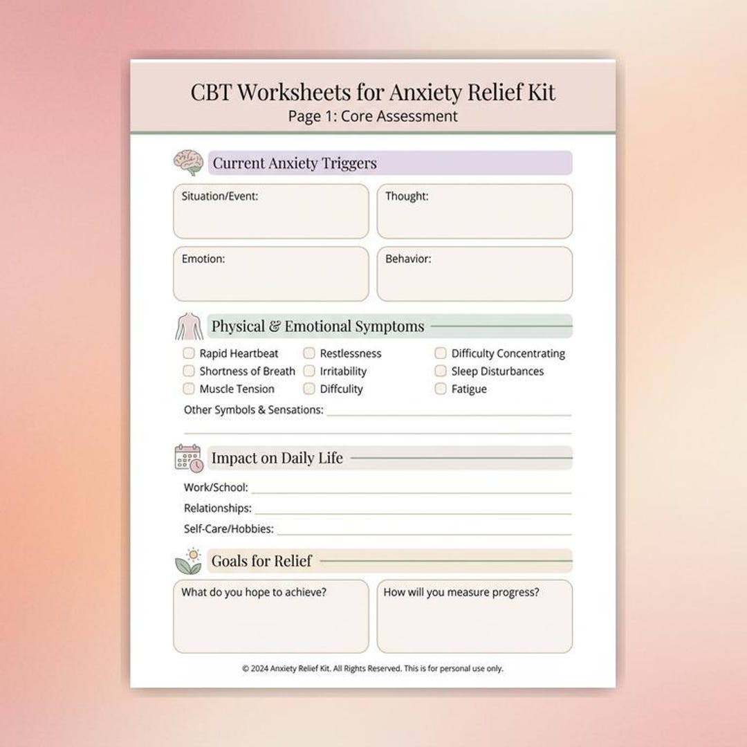 Worry Time Handout.pdf CBT Anxiety Relief Worksheets | Worry Time + Exposure Ladder ...