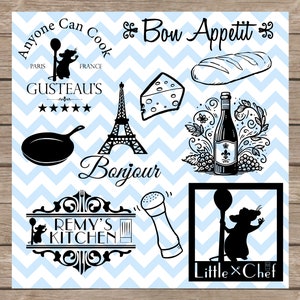Ratatouille SVG Frans Parijs Little Chef SVG Parijs Franse keuken SVG bundel keuken decor SVG en PNG-bestand