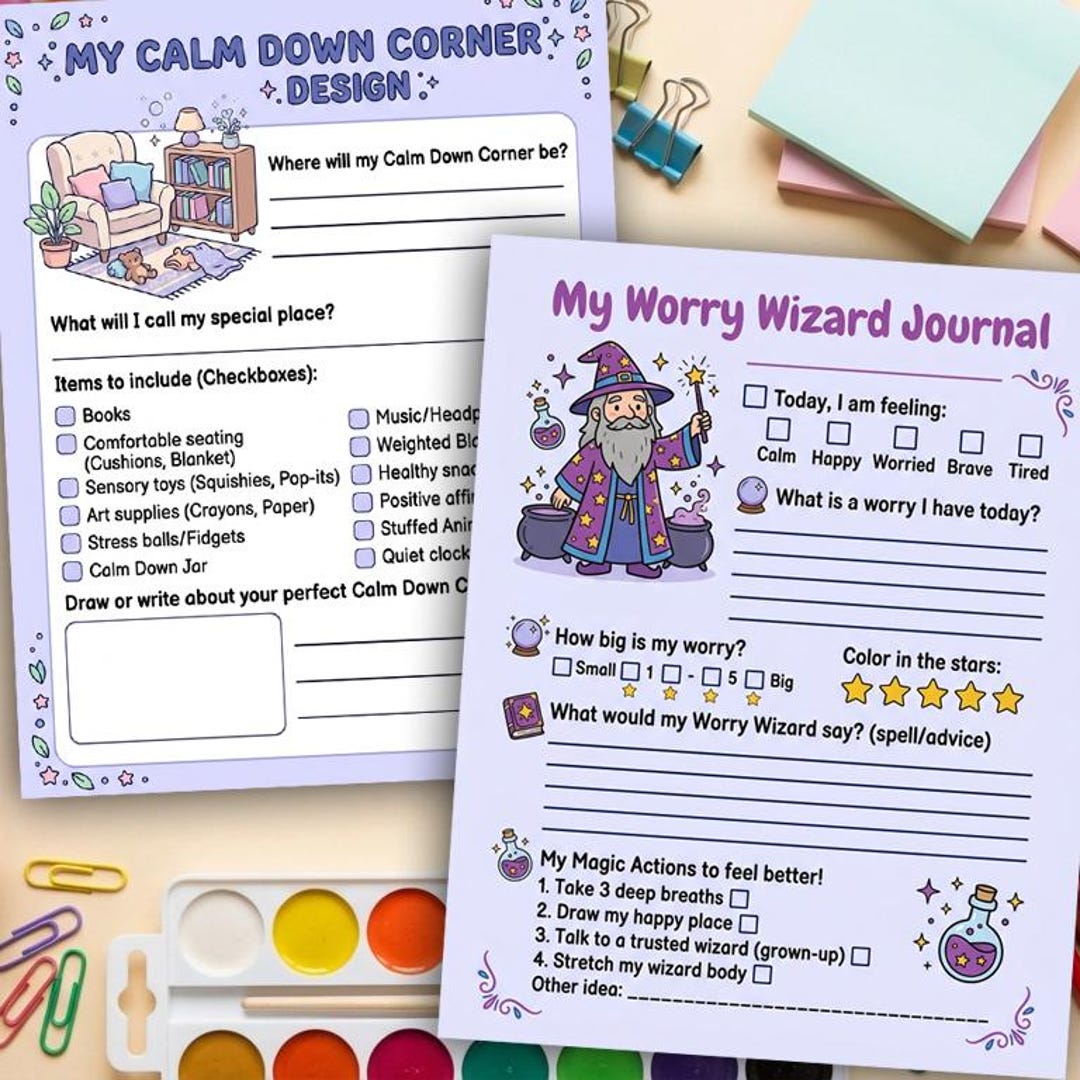 Worry Wizard | Kids Anxiety Management Worksheet | SEL Worksheet | Kids ...