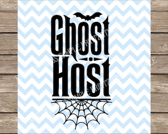 Ghost Host Haunted House SVG Crow Raven Halloween SVG File - Perfect Spooky Fall Tshirt Design for Grinning Ghosts and Magical Witches