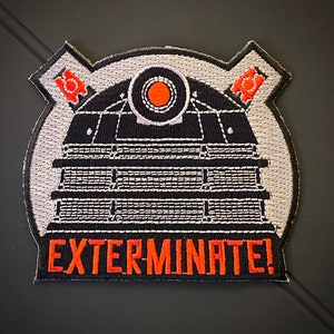 Geborduurde Doctor Who Dalek-patch - EXTERMINATE!