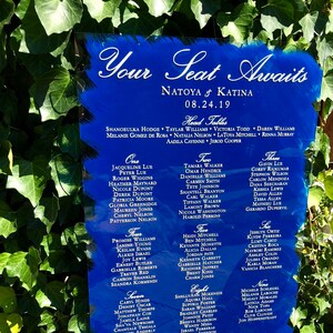 Painted acrylic seating chart  - printed- clear acrylic  seating  chart wedding signs calligraphy