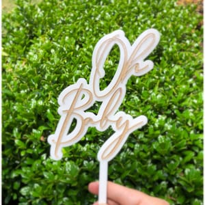 Oh Baby cake topper - baby shower Cake Topper - personalized modern layered acrylic wedding Cake Engagement