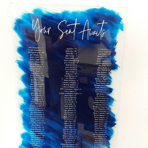 Painted and Printed acrylic seating chart / programs / menus / welcome signs clear acrylic seating chart image 3