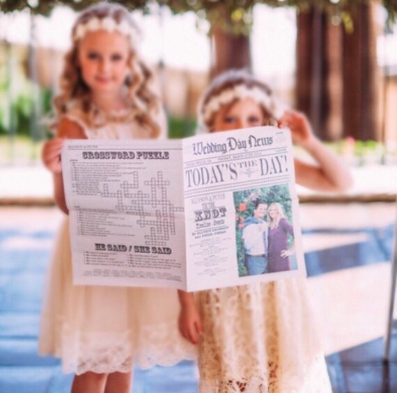 8 Page Custom Newspaper Wedding Program Newspaper Program Etsy