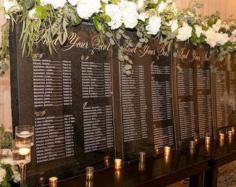 acrylic seating chart  - printed- acrylic  seating  chart