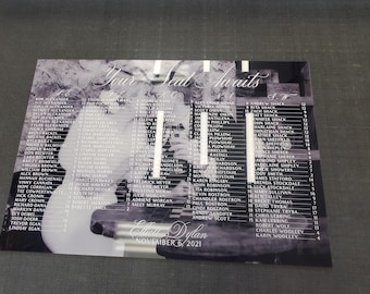 acrylic double sided seating chart  - lucite sign - wedding sign - wedding signage