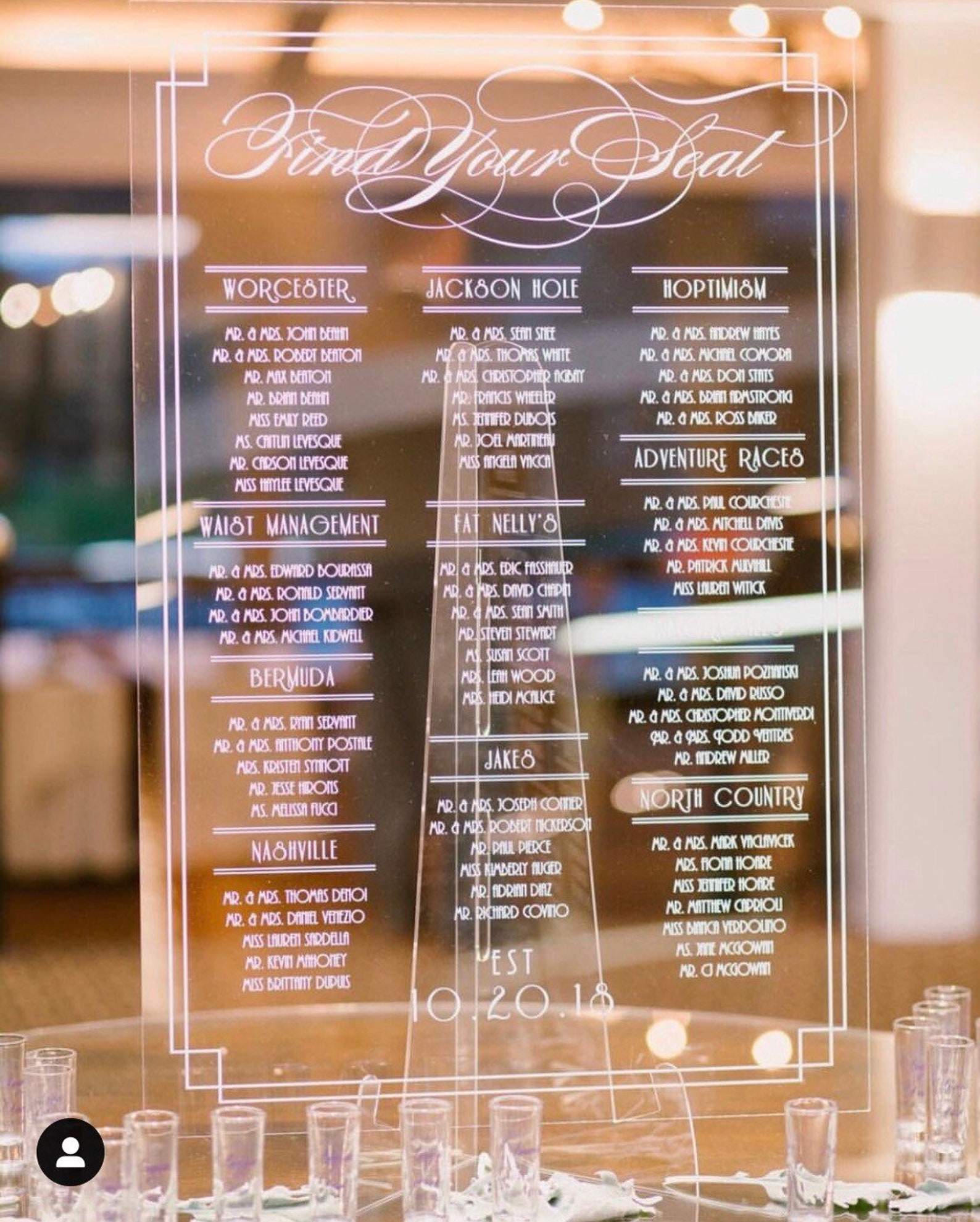 Acrylic seating chart printed clear acrylic seating Etsy