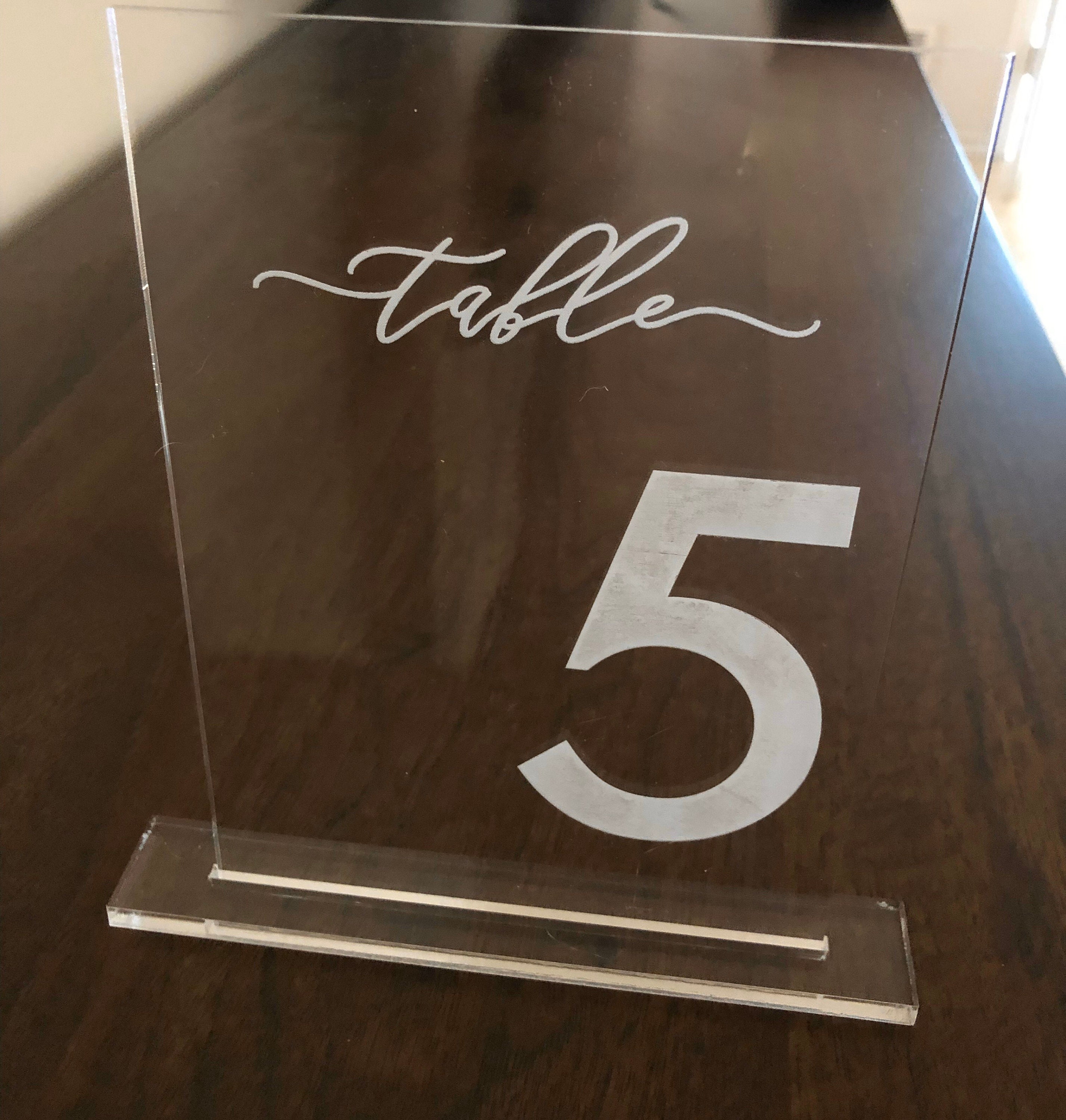 Painted Acrylic Table Number Table numbers clear printed Etsy België