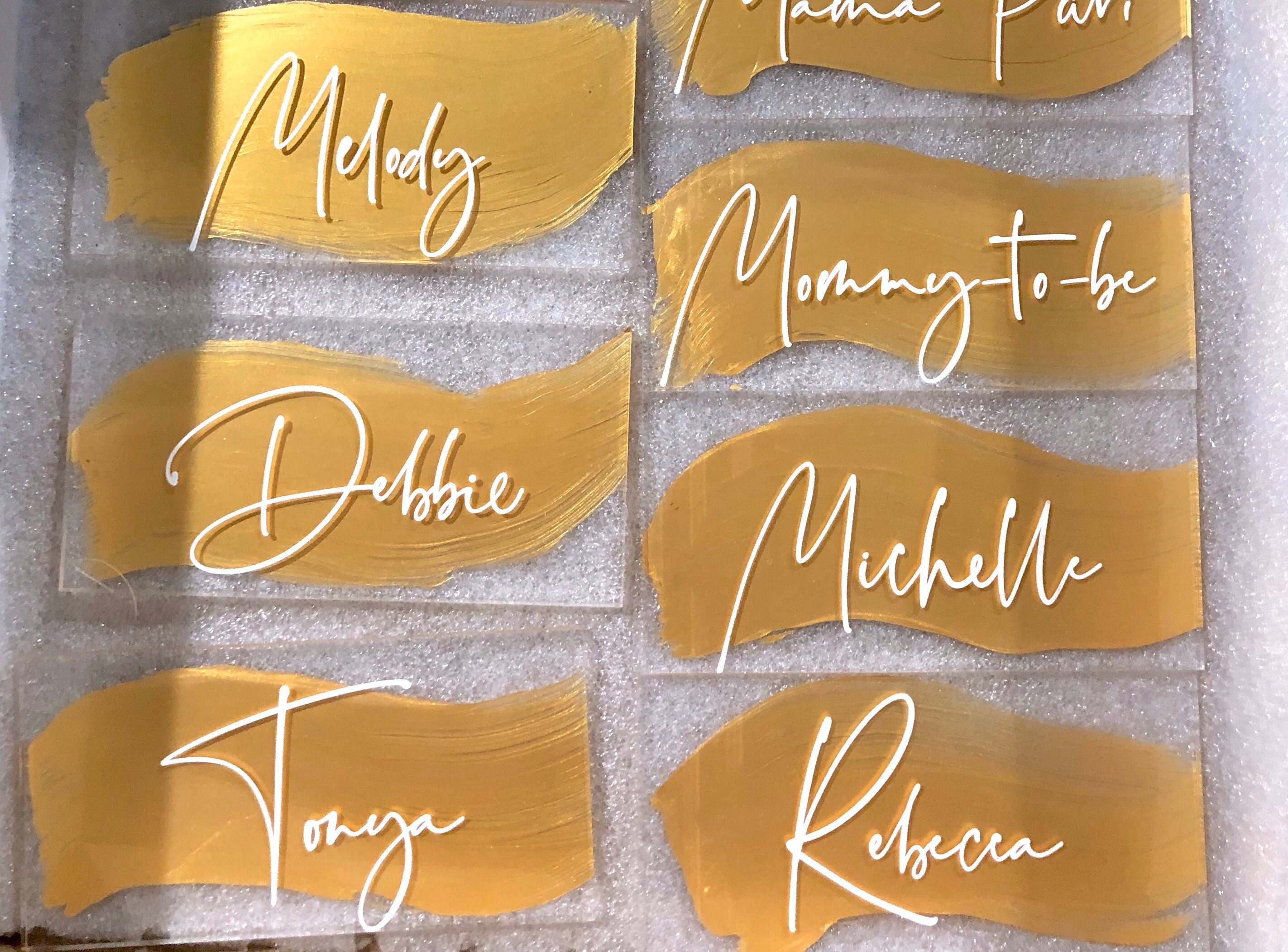 Acrylic place cards, clear or painted lucite place cards, wedding pla…
