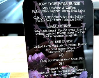 double layered acrylic menu 5x7