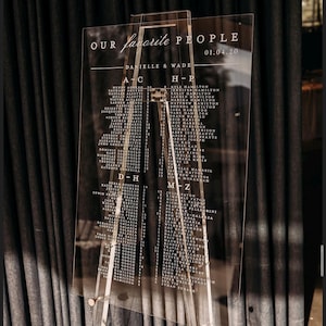 acrylic seating chart  - printed- acrylic  seating  chart