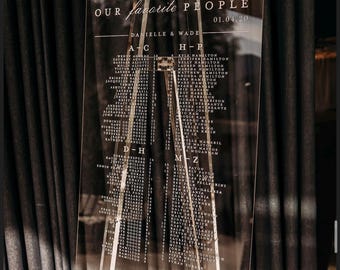 acrylic seating chart  - printed- acrylic  seating  chart