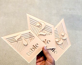 Lasercut acrylic table number