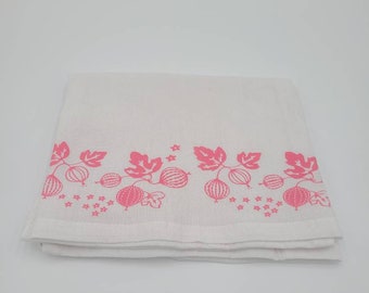 Vintage Pyrex Pink Gooseberry Inspired Tea Towel
