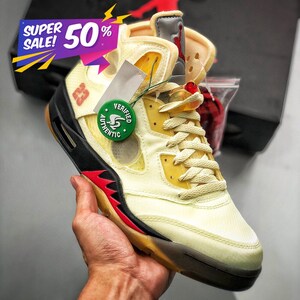 Jordan 5 off White Etsy