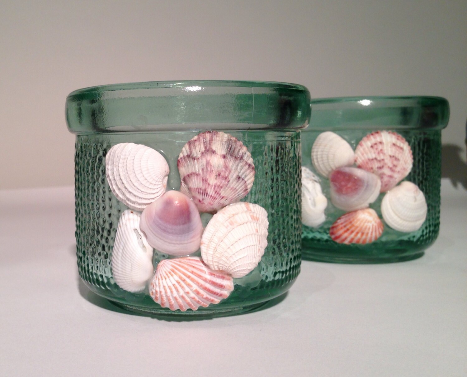 Glass Seashell Candle Votive Holders Set of 2. Etsy