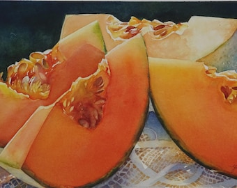 Watercolor Original Still Life Painting-Orange and Yellow Colors