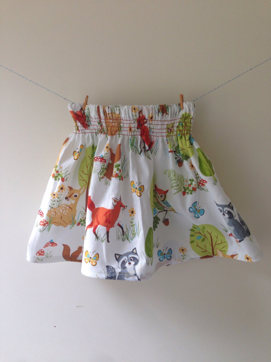 Woodland Animal Skirt Smocking Skirt Smocked Skirt Woodland Etsy