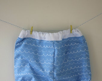 Waves nappy cover, waves diaper cover, nautical baby clothes, sea print, sea gft, nautical print, nautical gift, nautical clothes