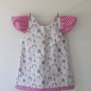Penguin dress, penguin print, penguin gift, penguin clothes, capped sleeves dress, heart dress, contrasting dress, baby dress, baby shower