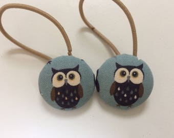 Owl hair accessories, owl print, owl gift, owl accessories, button bands, reusable hair accessories, girls birthday, girls hair, adult hair
