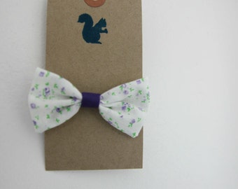 Floral ditzy hair bow, bow hair bobble, floral bow, delicate floral bow, fabric hair bow