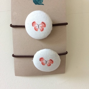 Butterfly hair bobbles, button hair bands, butterfly print, butterfly gift, butterfly accessories, reusable hair bands, adult hair band