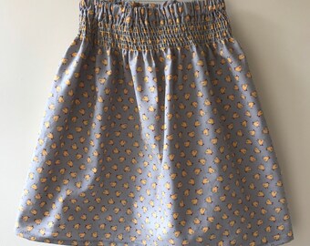 Chicken skirt, chicken print, chicken gift, elasticated skirt, smocking skirt, baby skirt, toddler skirt, bright skirt, party skirt