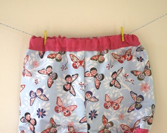 Butterfly nappy cover, butterfly diaper cover, bloomer shorts, butterfly clothes, butterfly print, butterfly gift, elasticated shorts