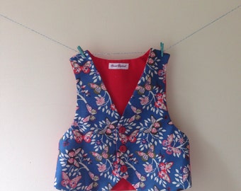 Butterfly waistcoat, butterfly print, butterfly gift, baby butterfly outfit, boys butterfly, pageboy outfit, wedding wasitcoat
