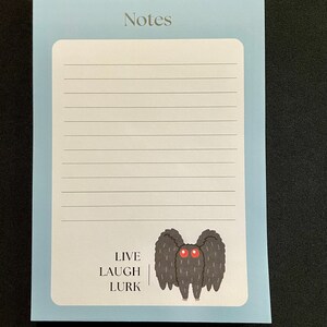 Bloc de notas magnético 5x7 Mothman Live Laugh Lurk