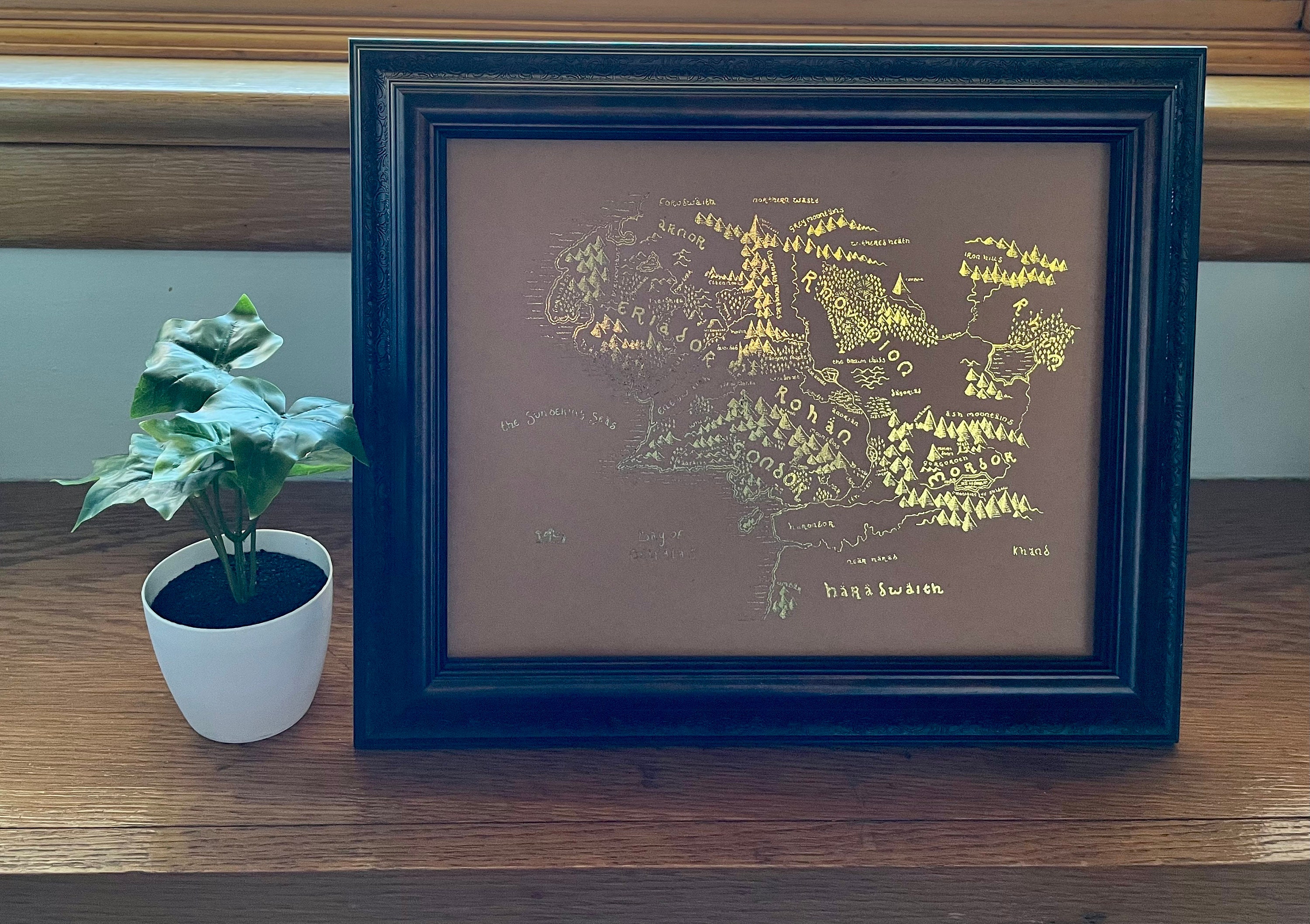 8x10 Middle Earth Map Lord of the Rings JRR Tolkien Foil Print - Etsy