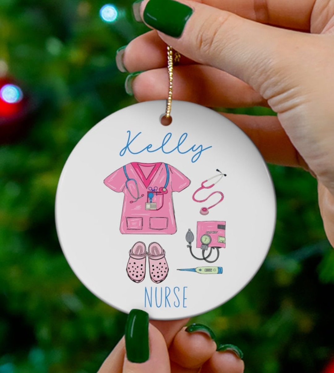 Nurse Christmas Ornament, Personalized Nurse Ornament, Custom Nurse