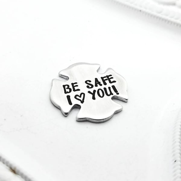 Personalized pocket coin - Hand Stamped Pocket Coin - Pocket Token - firefighters gift- I love you forever coin - love note