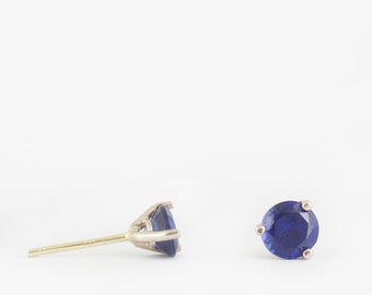 Sapphire earrings, stud earrings, blue sapphire, sapphire studs, sapphire jewelry, blue earrings, prong studs, 0.92ct, something blue